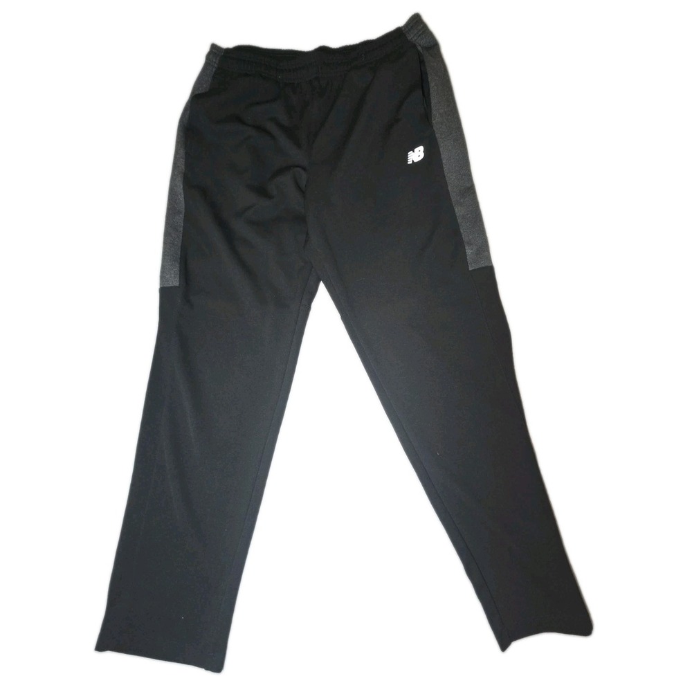 New Balance Pants Mens Large Black Gray NB Dry Performance Athletic Track Pants